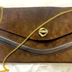 Vintage brown suede Genuine Leather Susan Gail handbag